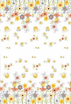 White Sweet Bees Double Border 