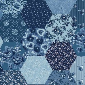 Delightful Patchwork 108in Wideback Blue