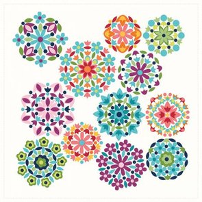 Gemstones Rosette Panel Cloud Digitally Printed